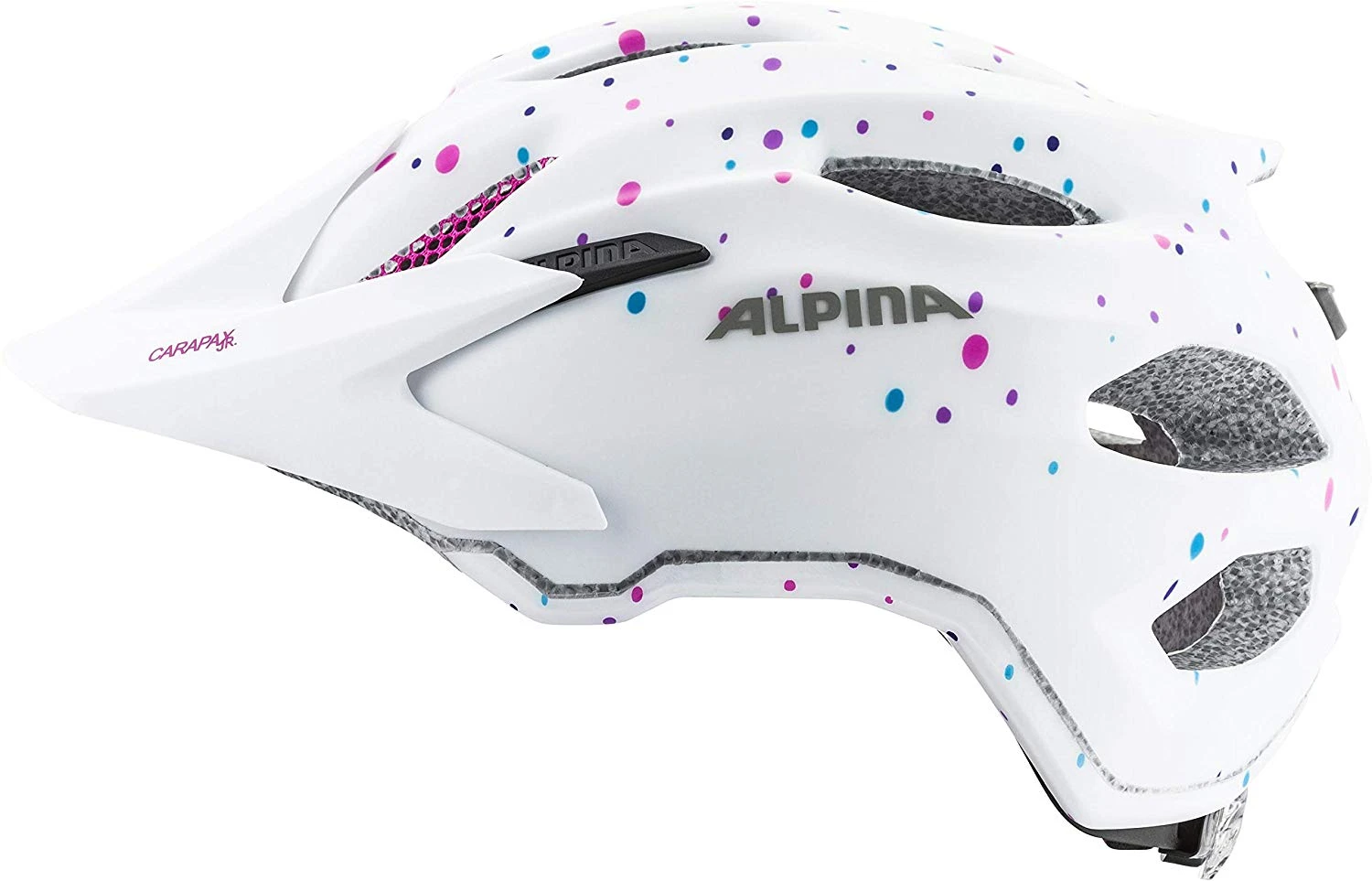 Alpina Carapax Jr. Fahrradhelm - White Polke Dots – Bild 3