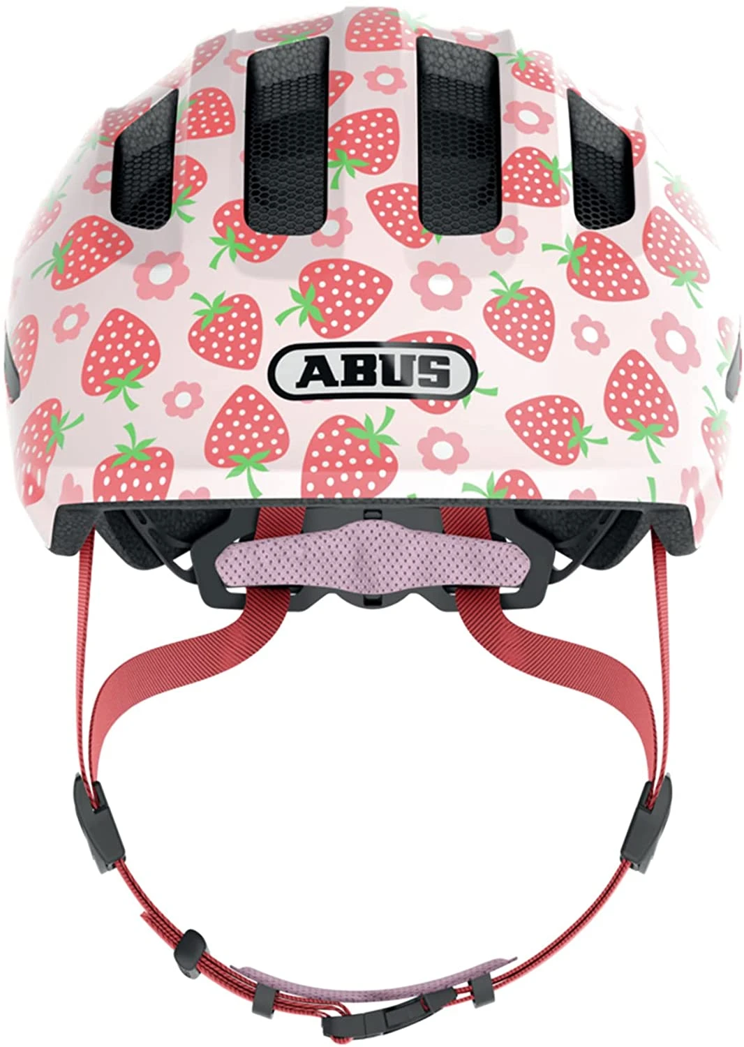 ABUS Smiley 3.0 LED Kinder-Fahrradhelm - Rose Strawberry Shiny – Bild 2