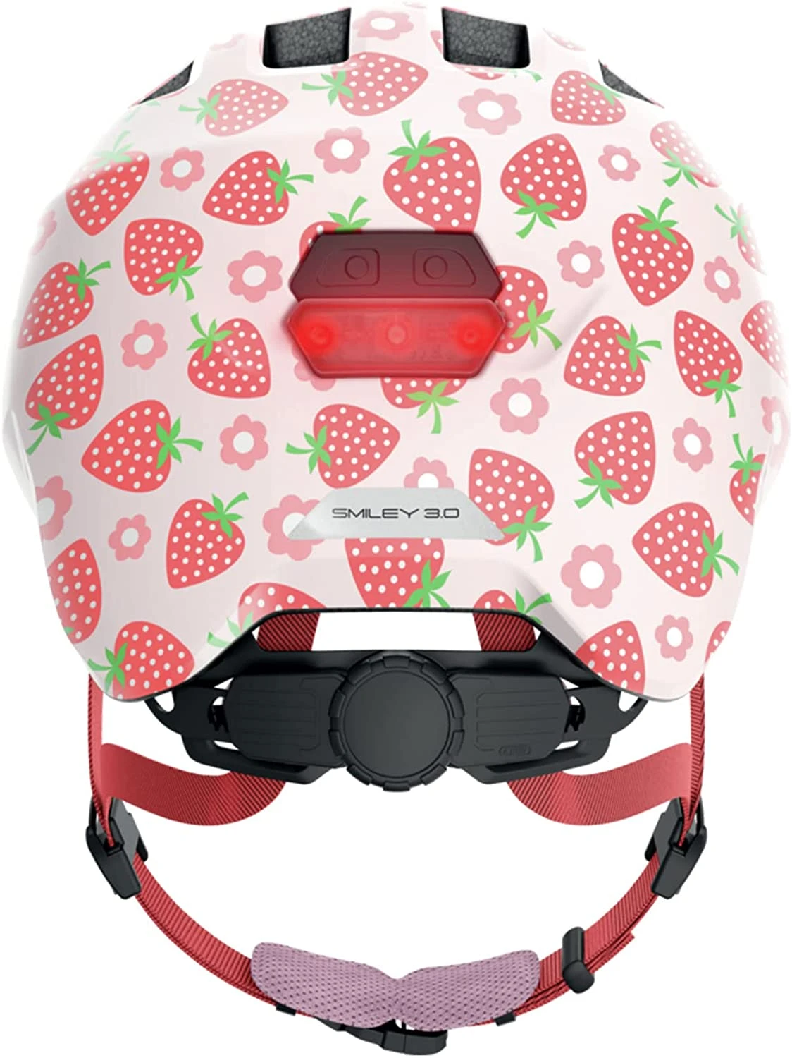 ABUS Smiley 3.0 LED Kinder-Fahrradhelm - Rose Strawberry Shiny – Bild 3