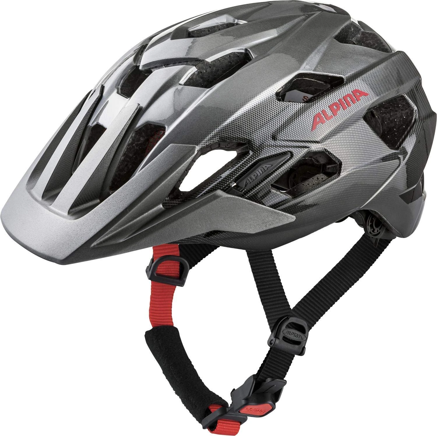 Alpina Anzana Fahrradhelm - Dark Silver Black Red