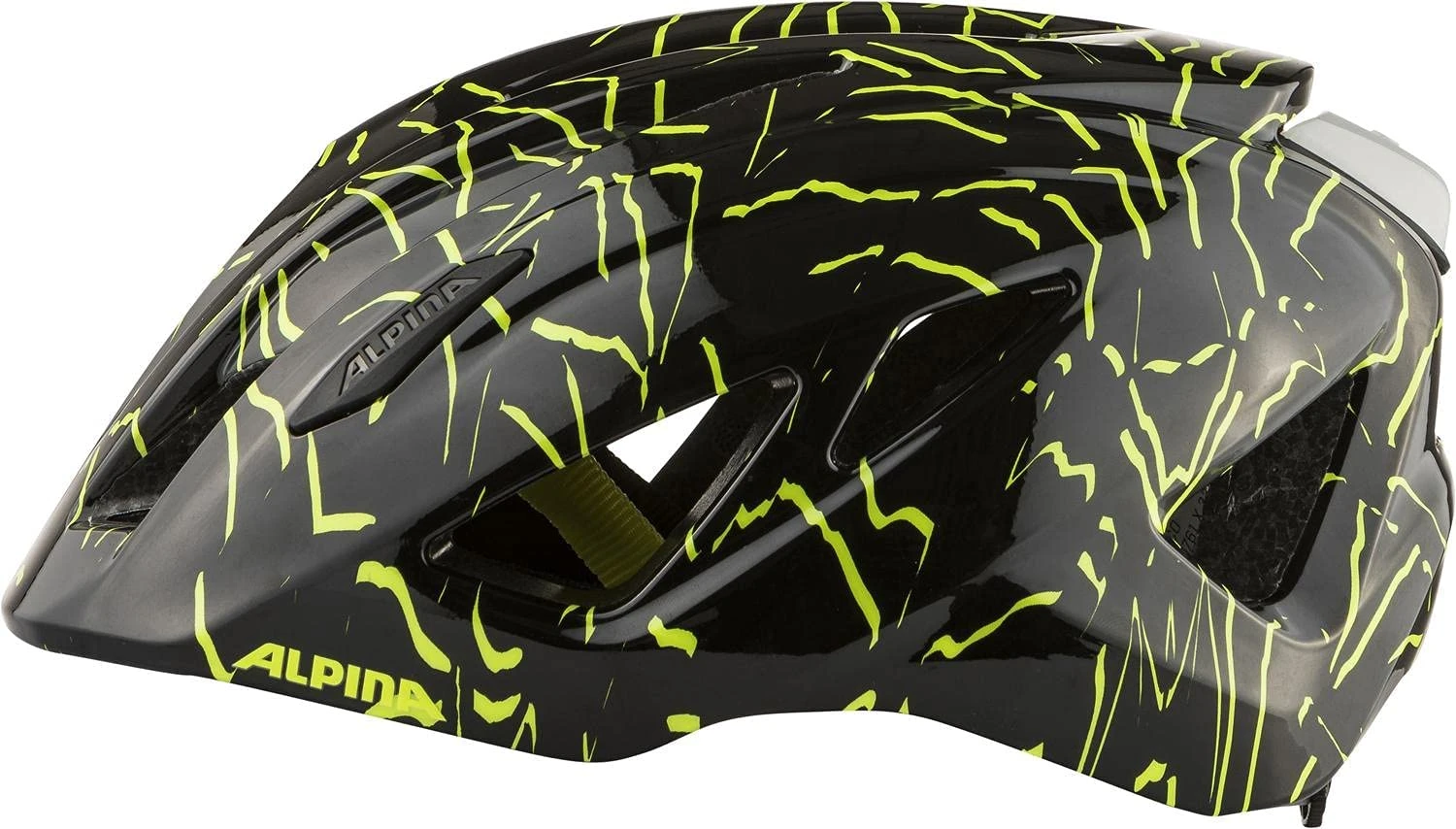 Alpina Pico Kinder Fahrradhelm - Black-neon-yellow-gloss (glĂ€nzend) â Bild 3